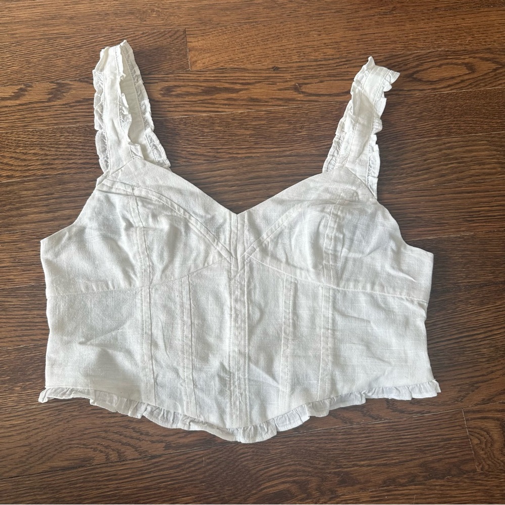 BP White Linen Tank Top